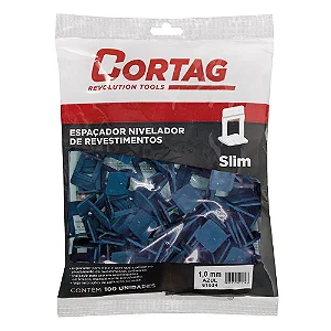 Espaçador Nivelador 1MM 50 Peças Azul Cortag