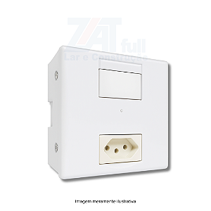 Caixa Disjuntor Quadrada Sobrepor + Tomada 20A AC&A Brasil