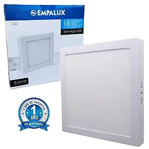 Painel Led Quadrado Sobrepor 18W 4k Empalux
