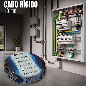 Cabo Rígido 10 mm 1 m Preto Blucabos