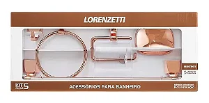 Kit Banheiro Rose Gold ABS 5 Peças Lorenzetti
