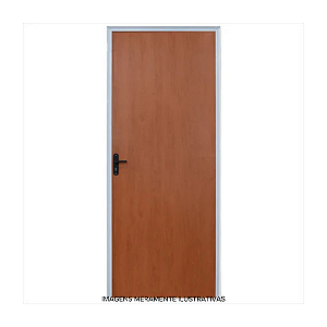 Porta de Madeira Rafaela Interna Mogno 86,5CM Direita C/Batente Alumínio Esal