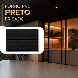 Forro PVC 6 mm 20 cm Preto Frisado 6 m Fortplast
