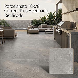 Porcelanato "A" 78x78 Carrera Plus Acetinado Retificado Belle