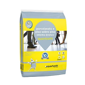 Argamassa Porcelanato e Piso sobre Piso Interna 20kg Branca Quartzolit