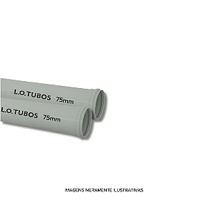 Tubo PVC Esgoto 75mm Barra 6m L.O.
