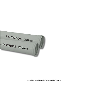 Tubo PVC Esgoto 200mm Barra 6m L.O.