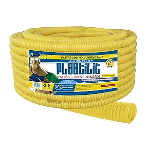 Mangueira Corrugada 32mm 10m Amarela Plastilit
