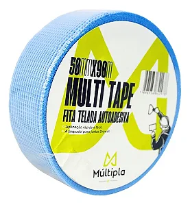 Fita Telada Drywall 50mmx90m Azul Multipla