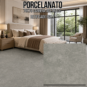 Porcelanato "A" 78x78 Carrera Acetinado Retificado Belle
