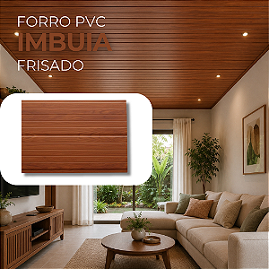 Forro PVC 6 mm 20 cm Imbuia Frisado 6 m Fortplast