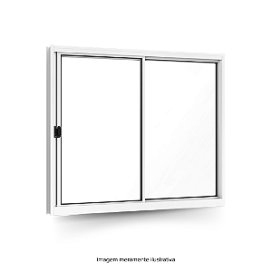 Janela Alumínio de Correr 1,00x1,00 m 2 Folhas Branca KGO