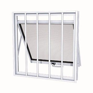 Janela Alumínio Maxim-Ar 60x60 cm com Grade Branca Esal
