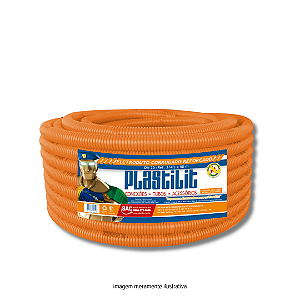 Eletroduto Corrugado Normatizado 25 mm (¾") 50 m Laranja Plastilit