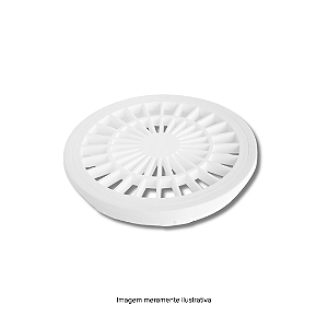 Grelha Redonda C/ Porta Grelha Branca 100MM Plastilit