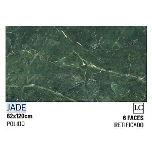Piso Cerâmico Classe B 62x120 Jade Polido Retificado Unique