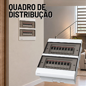 Quadro de Distribuição 12/16 Disjuntores Embutir Perlex