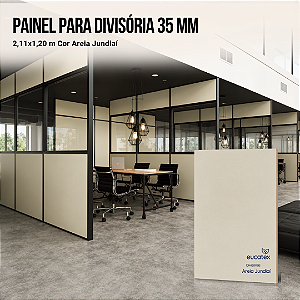 Painel Divisória Cor Areia Jundiaí 35 mm 2,11x1,20 m Eucatex