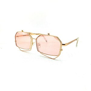 Prorider Ethienne- receituário dourado com lente de apresentação e solar rosa