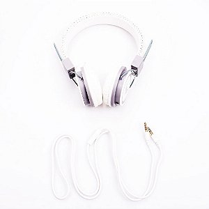 Headphone Prorider Acme Inc A-95 Couro Branco com Detalhe Cinzas - AI005