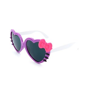 Óculos de Sol Prorider Infantil Roxo e branco com laço rosa - ZXD28-20