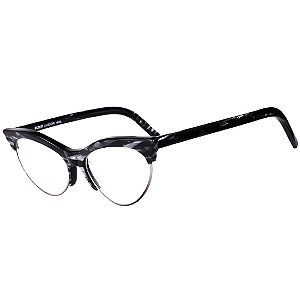 Óculos Receituário Robert La Roche Vintage Preto e Branco Rajado com Lentes de Apresentação - LR262C1