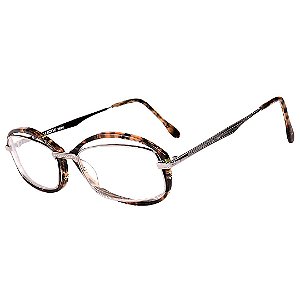 Óculos Receituário Robert La Roche Vintage Prata e Marrom Mesclado com Lentes de Apresentação - CA125C2
