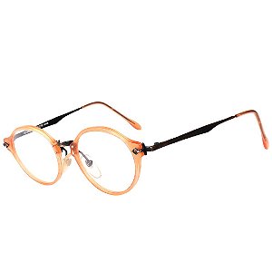 Óculos Receituário Robert La Roche Vintage Preto, Dourado e Amarelo com Lentes de Apresentação - CA11C2
