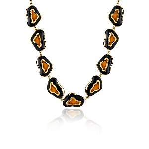 COLAR CHOKER MULTI SPOT RESINA PRETO DOURADO COLEÇÃO FELINA NÁDIA GIMENES