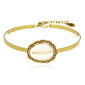 COLAR CHOKER BUZIO COM CAIXA DE METAL DOURADO NADIA GIMENES