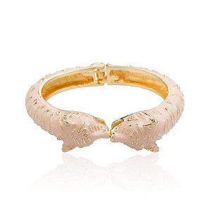 PULSEIRA TIGRE DOURADA ROSA GIO BERNARDES