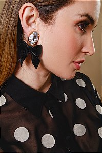 BRINCO DE LAÇO VELUDO PRETO BIA MORAES