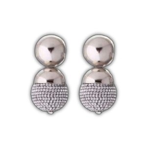 BRINCO BALLS DNA SHINE PRATEADO CRISTAL JULIANA MANZINI