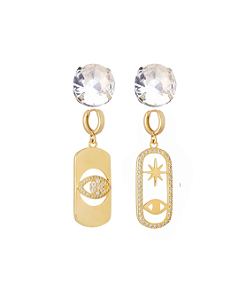 BRINCO KIT DE PINGENTES BOSSA OLHO DOURADO JULIANA MANZINI