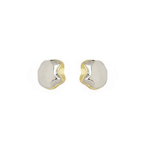 BRINCO DE PINO LUMIÈRE BOUTON BICOLORE DOURADOePRATA