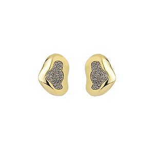 BRINCO DE PINO LUMIÈRE BOUTON ANIMAL DOURADO PRATA BLACK DIAMOND
