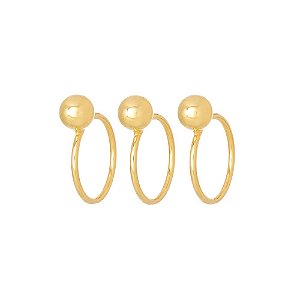 ANEL KIT PEQUENO ESFERA DOURADO