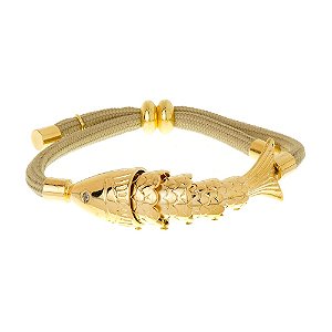PULSEIRA SARDINES METAL CORDA AJUSTÁVEL DOURADA