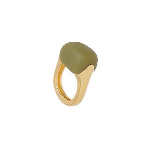 ANEL URBAN POWER RESINA DOURADO E VERDE MILITAR