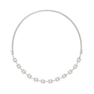 CHOKER 2X1 ÍRIS PERFUME DE MULHER PRATA E CRISTAL
