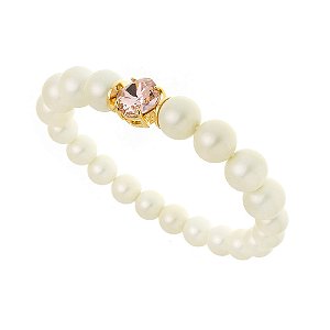 PULSEIRA PEROLA SHELL CHRISTAL DOURADO VINTAGE ROSE NADIA GIMENES