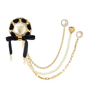 BROCHE PEROLA LEOPARDO GRUME DOURADO NADIA GIMENES