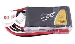 Bateria Lipo Tattu 450mah 11,1v 45C 3s Shock Flyer indoor