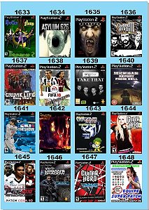 Catálogo Jogos Playstation 2 (Ps2) - 1633 à 1648