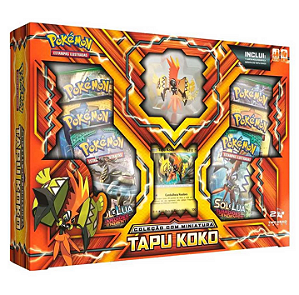 Jogo de Cartas e Baralho Box Pokémon Tapu Koko Com Broche E Miniatura 37  cartas Copag - Ri Happy