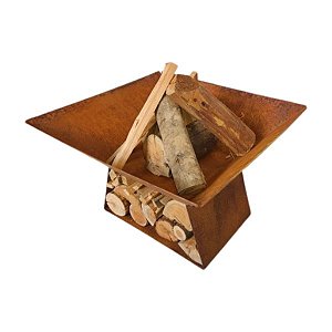Lareira Externa para Jardim em Aço Corten | Braseiro Externo | Premium