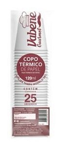 PACOTE COPO PAPEL BRANCO 180ML 25UN VABENE