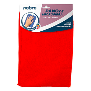 Pano de microfibra 60x80cm (pacote c/2unid.) vermelho - Nobre