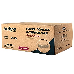 Papel Toalha Interfolha PREMIUM folha dupla - c/2000fls  Celulose virgem 22,5x20x5cm NOBRE