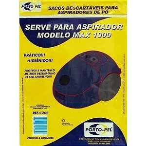 SACO ASPIRADOR P/ MALLORY MAX 1000 PORTO-PEL - 3 UNIDADES (COD. 1264)